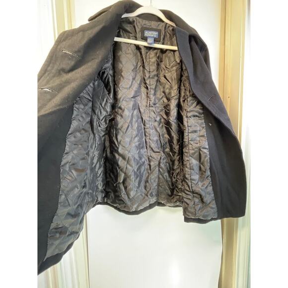 Austin Clothing Co. Womens L Black 80%Wool Blend Winter ButtonDown Pocket Coat - Picture 9 of 11